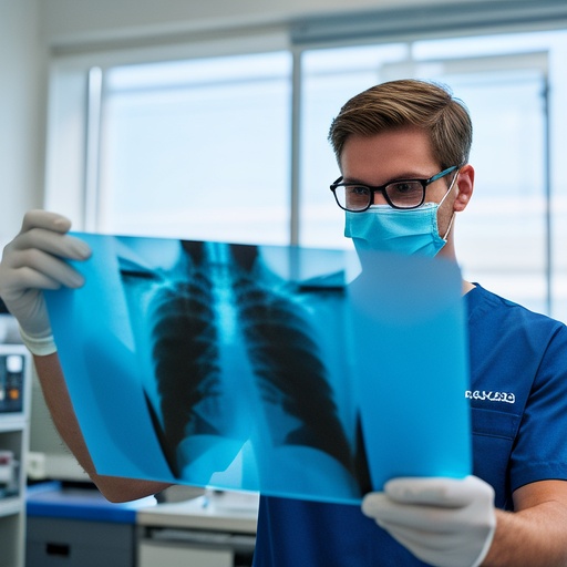 Technician processing KX123 film